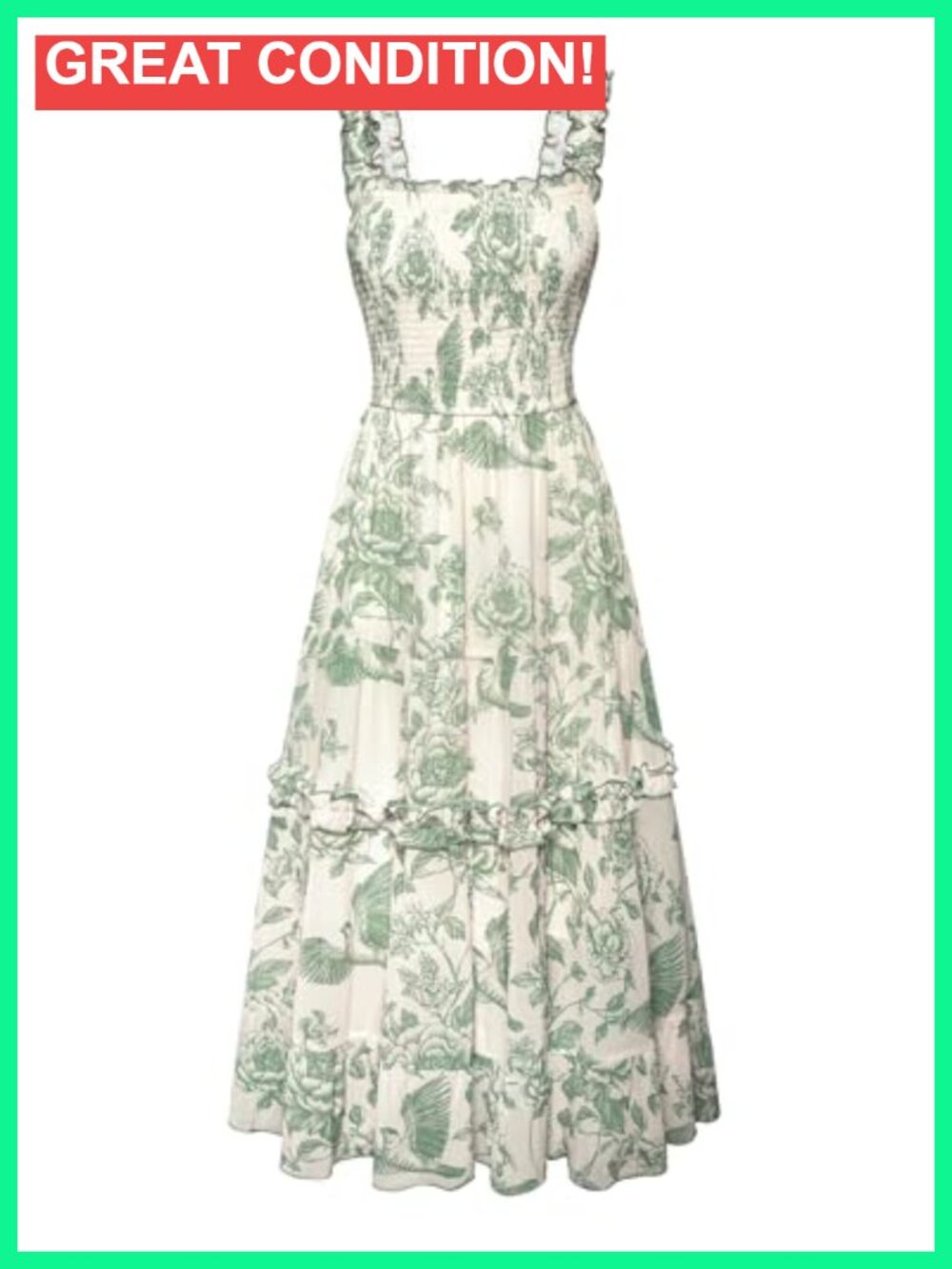 Smocked Floral Sundress with Pockets Square Neck Maxi Dress